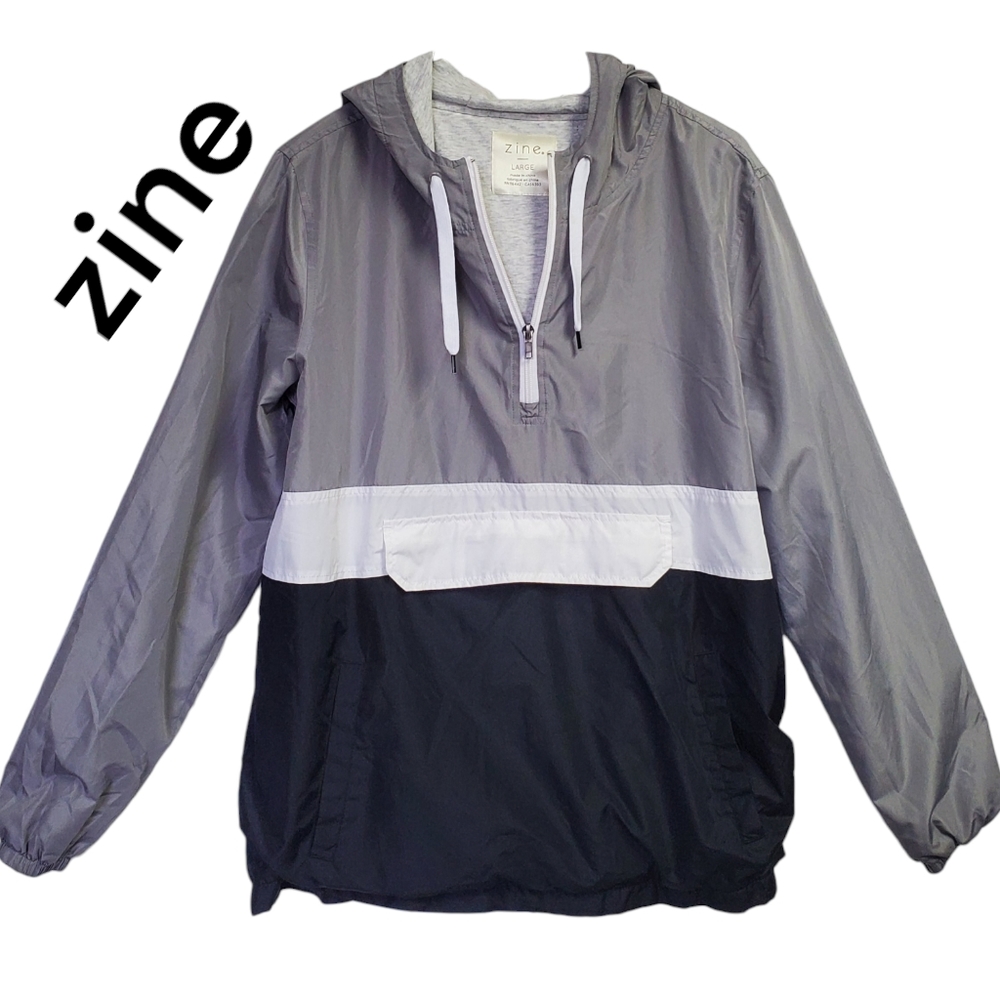 Zine Women's  Pull-Over Windbreaker Lightweight Jacket Size L